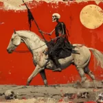 Carte de tarot La Mort illustrant un squelette en armure chevauchant un cheval blanc, symbole de transformation, de fin et de nouveau départ dans les lectures de tarot